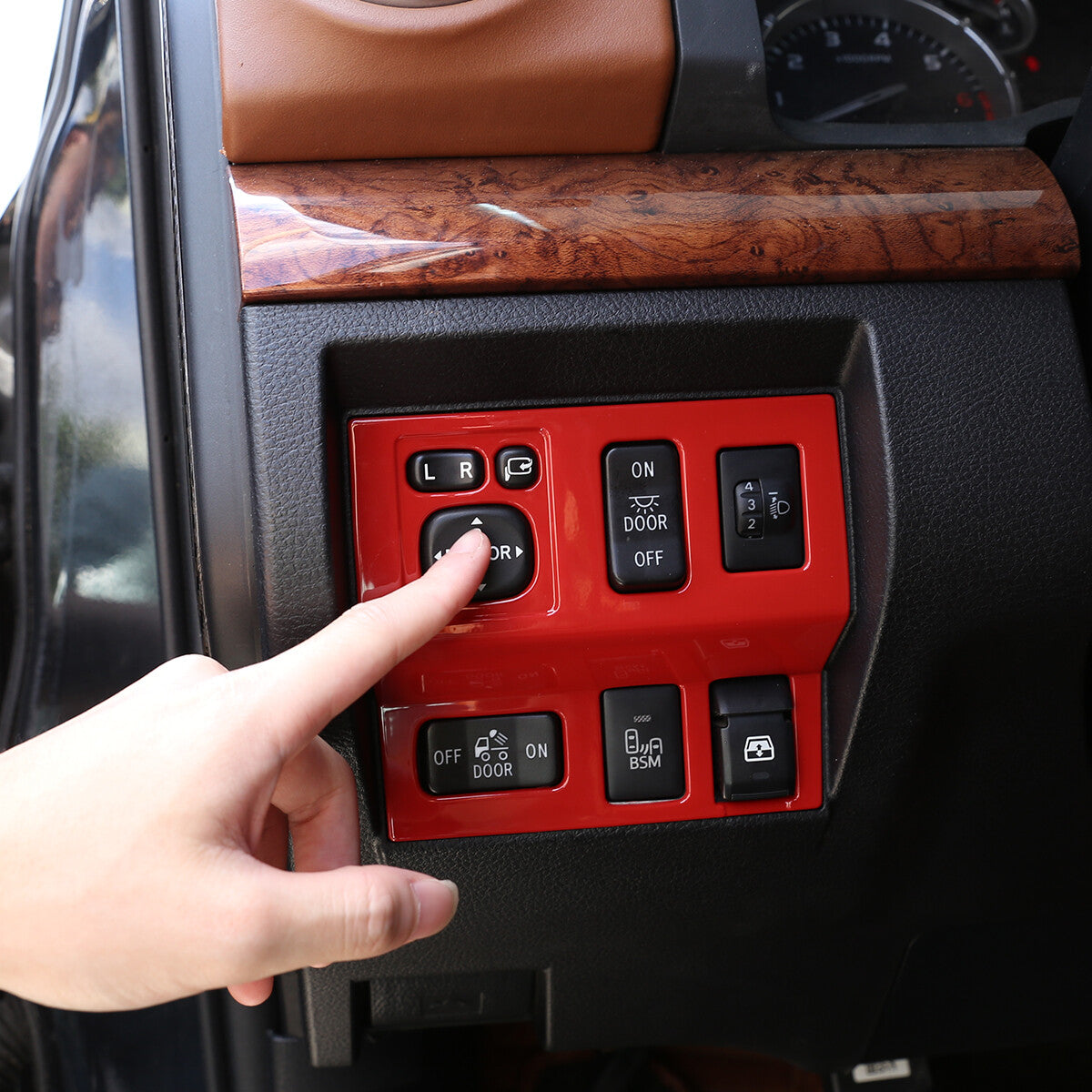 For Tendera 2014-2021, red ABS interior headlight switch button cover decoration. n
