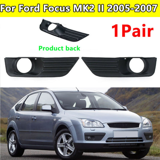 For Focus MK2 II 2005-2007 Black Car Front Bumper Fog Light Cover Pair v