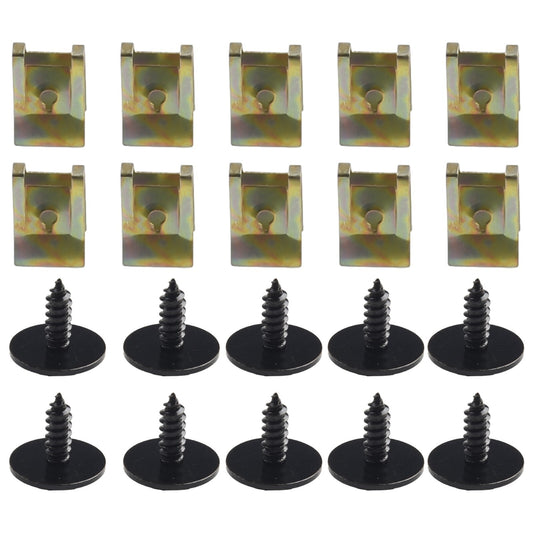 20-piece set of hexagonal head tapping socket bolts, U-nuts, speed fasteners, and screw clips