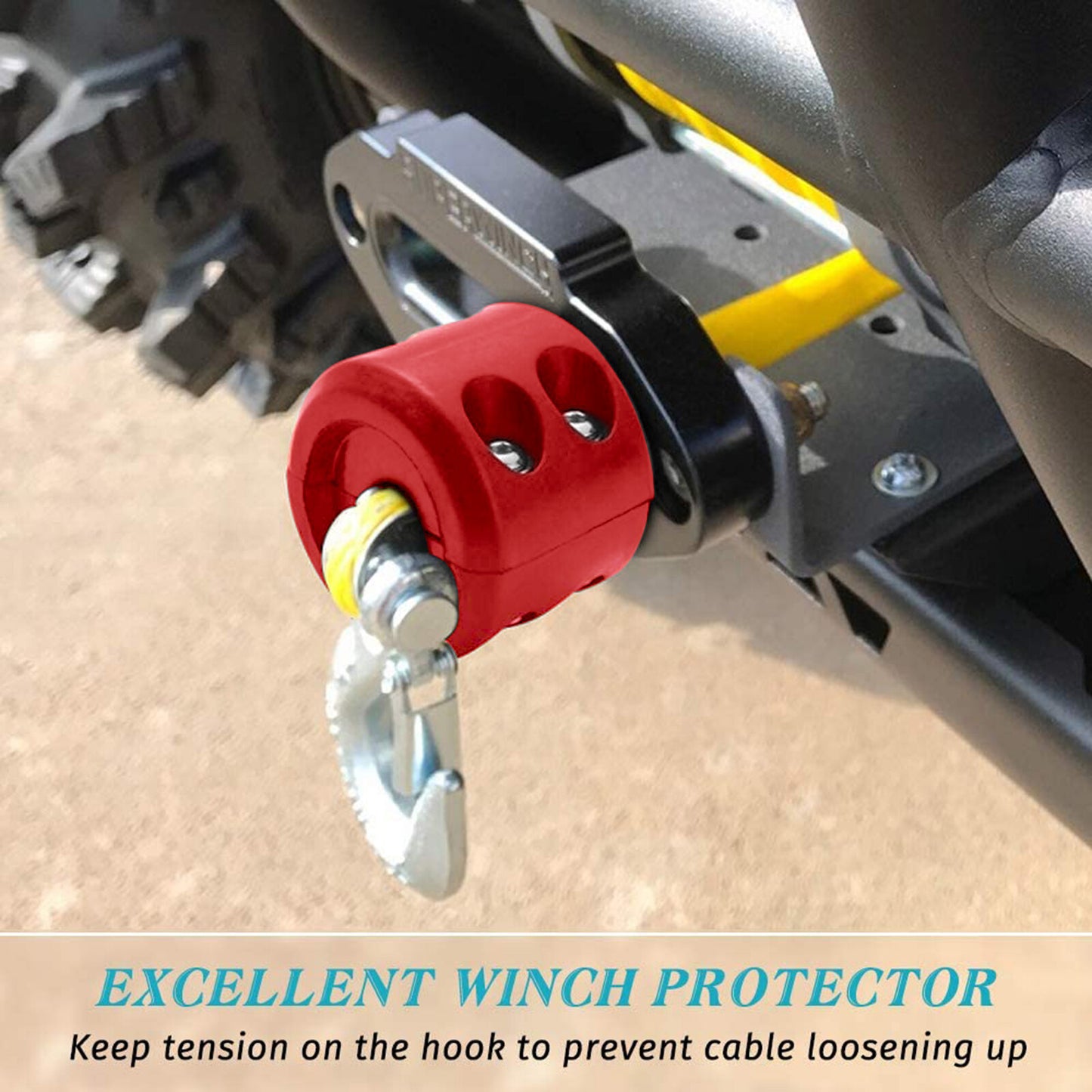 Winch Stopper Rubber Heavy Duty Cable Line Saver Waterproof Rope Hook ATV UTV Q