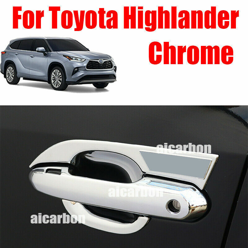 for Toyota Highlander 2020-2022 ABS Chrome Car Door Handle+Door Bowl Trim Cover