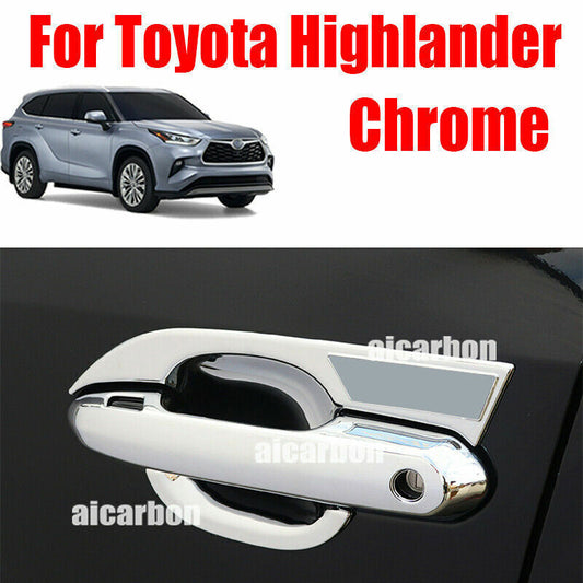 for Toyota Highlander 2020-2022 ABS Chrome Car Door Handle+Door Bowl Trim Cover