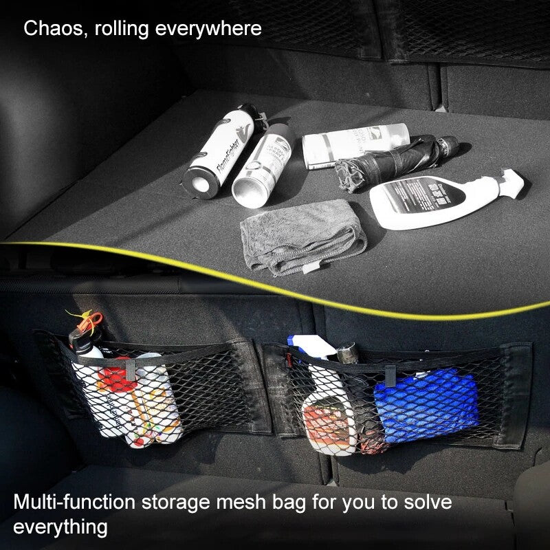 5025CM Car Bag Interior Organizer Rear for Seat Storage Mesh Cargo Net Pocket