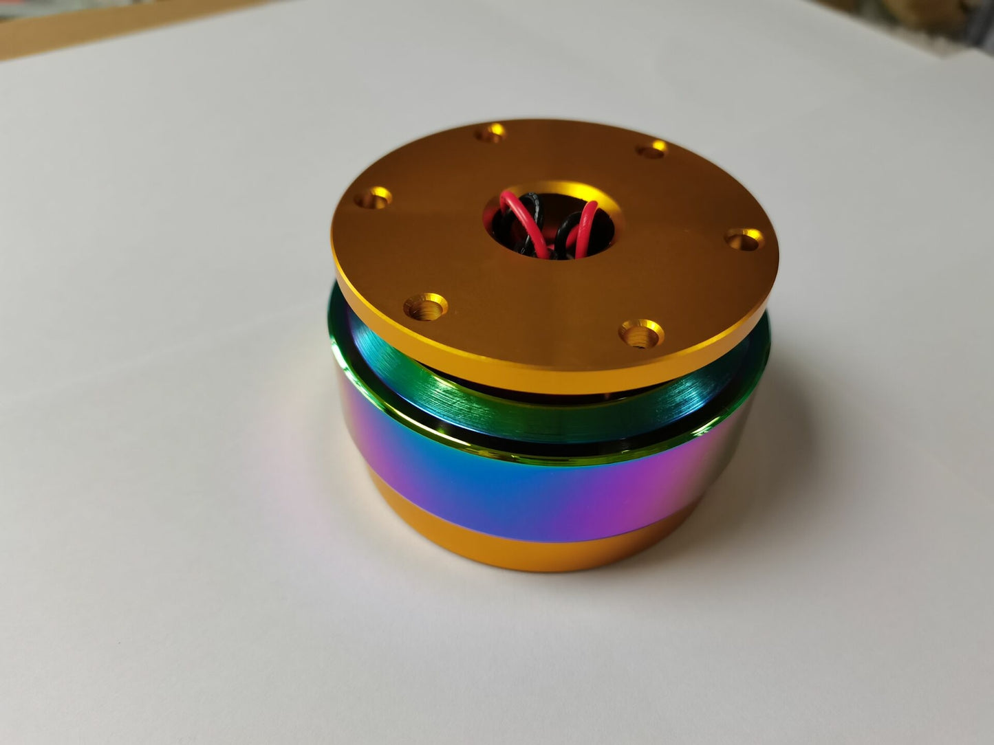 Neo Chrome Steering Wheel Quick Release Kit - Gold Hub Adapter Snap Off Boss Kit