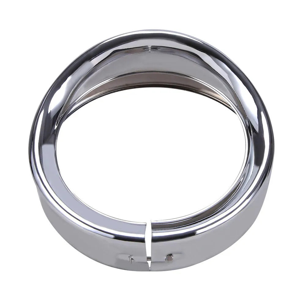 Chrome 7-inch headlight trim ring light sun visor cover for Harley Touring Softtail - n