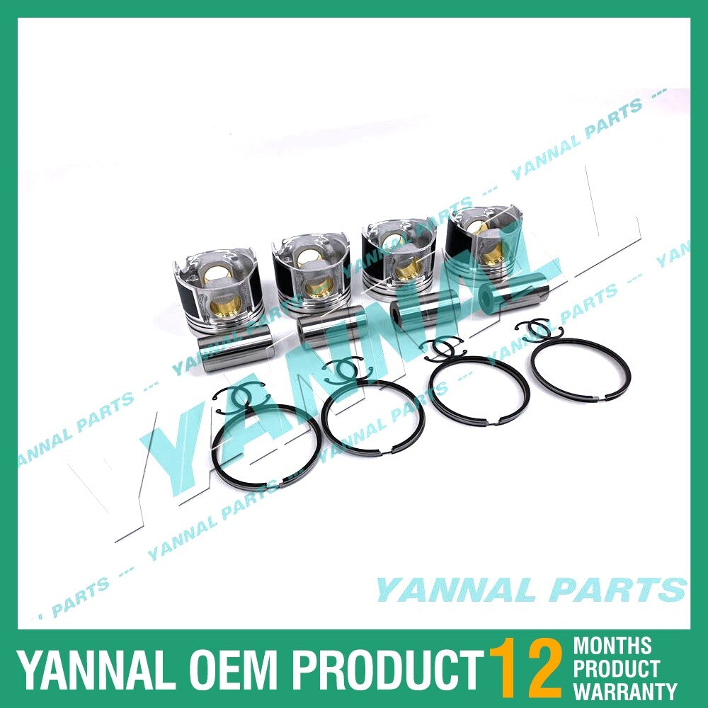 4-piece piston with piston rings + 0.5 mm for Yanmar 4TNV94 engine (oversized)