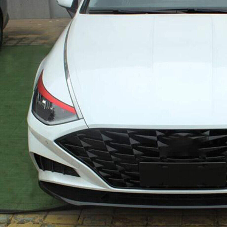 for Hyundai Sonata 2020-2023 Red Sticker Front Headlight Lamp Eyebrow Trim Cover n