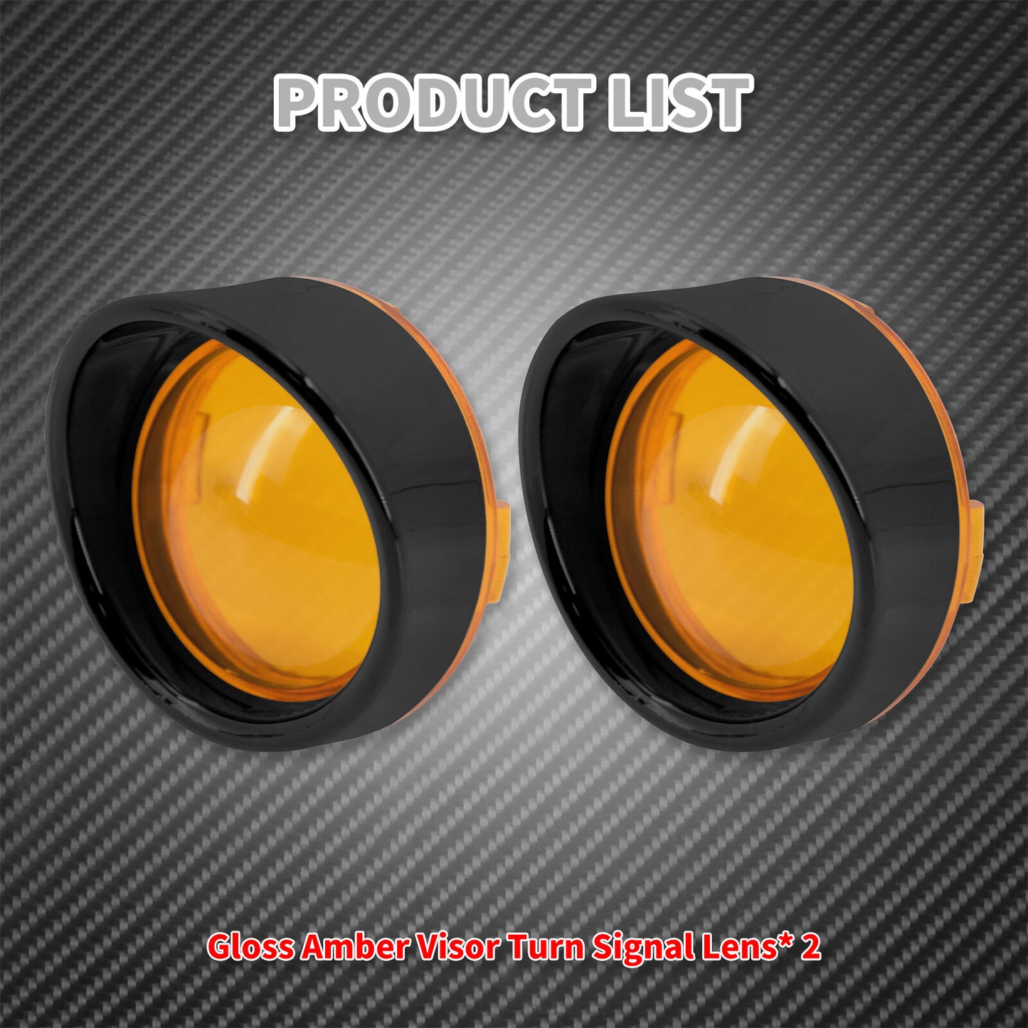 Motorcycle Visor Amber Turn Signal Lens Bezels Fit for Harley Sportster Touring