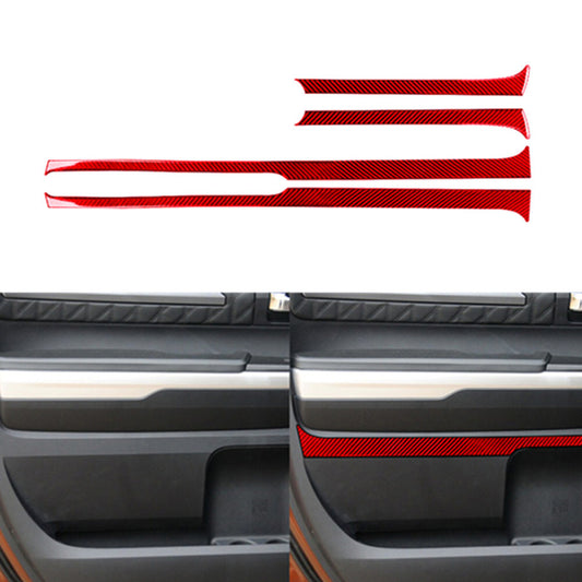 2Pcs Red Carbon Fiber Rear Armrest Cup Holder Cover Trim for Audi Q7 2007-2015 v