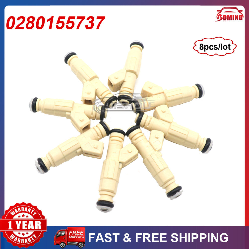 Set of (8) 0280155737 Fuel Injectors For GM for Buick Regal for Pontiac Grand Prix 3.8L