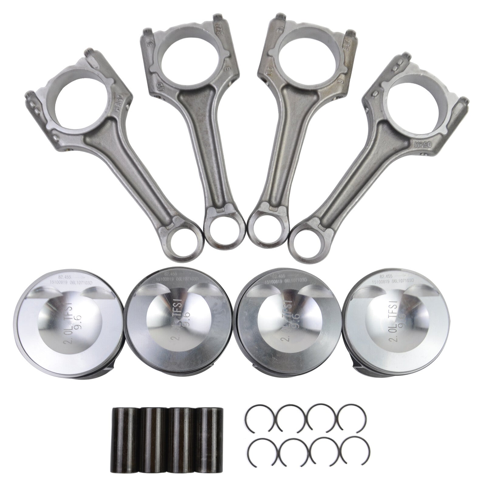 4x Pistons  Connecting Rods Set ¦µ23mm for AUDI A4 Q5 for VW for Jetta 2.0T 06H107065DM