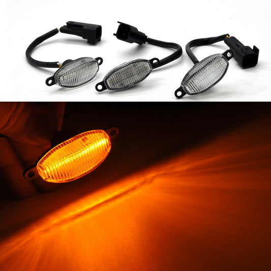 3x Clear Yellow LED Front Grille DRL Running Lights For 2010-2018 v