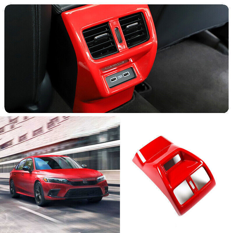 for Honda for Civic 11Th 2022-2024 ABS Red Rear AC Air Outlet Vent Cover Trim B n