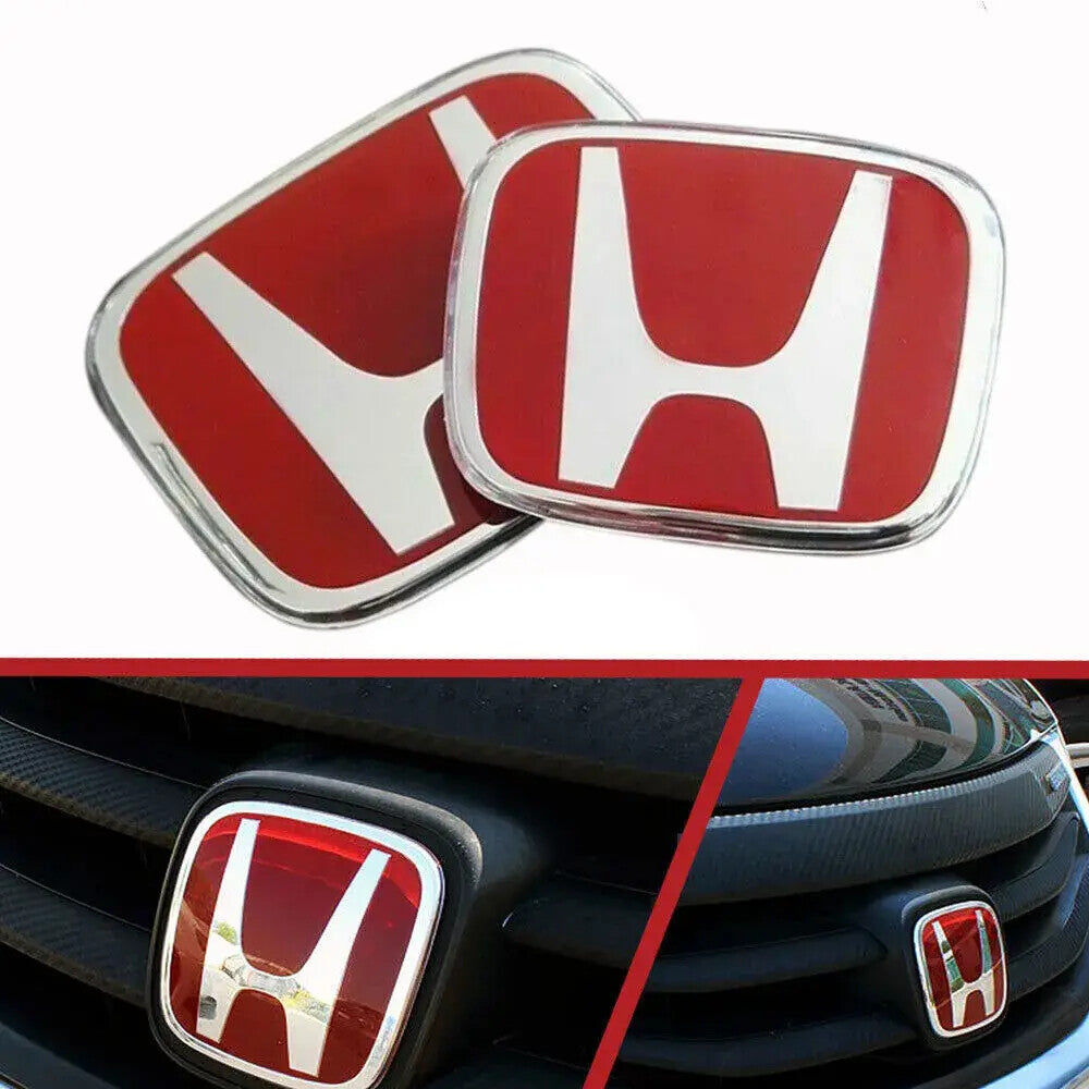 Two red H badges, front and rear badges, suitable for Civic 4-door sedans 2016-2021