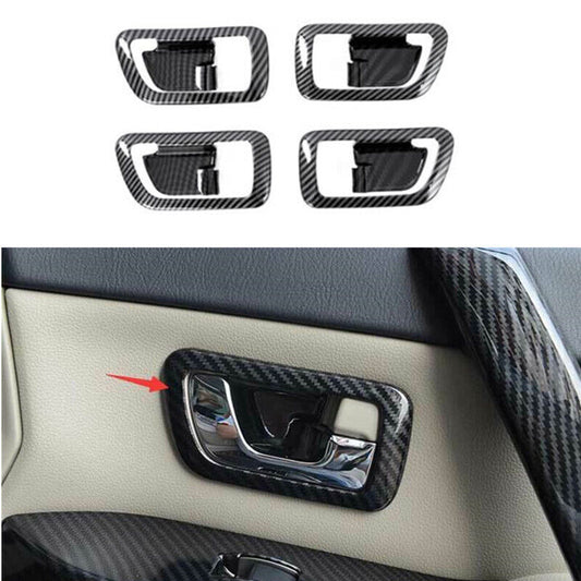 Carbon Fiber Inner Door Handle Bowl Cover for Mitsubishi Pajero Montero 2009-21