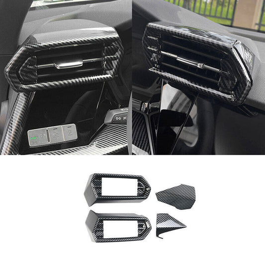 ABS Carbon Fiber Inner Dashboard LR Air Outlet Vent Trim 4P for Audi A3 2022-24