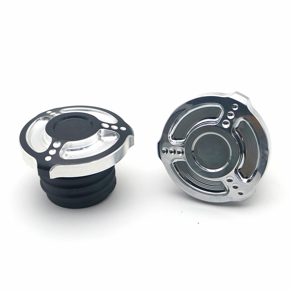 Black CNC Edge Cut Vented Gas Cap Fuel Cap for Harley Sportster XL Dyna Touring Q