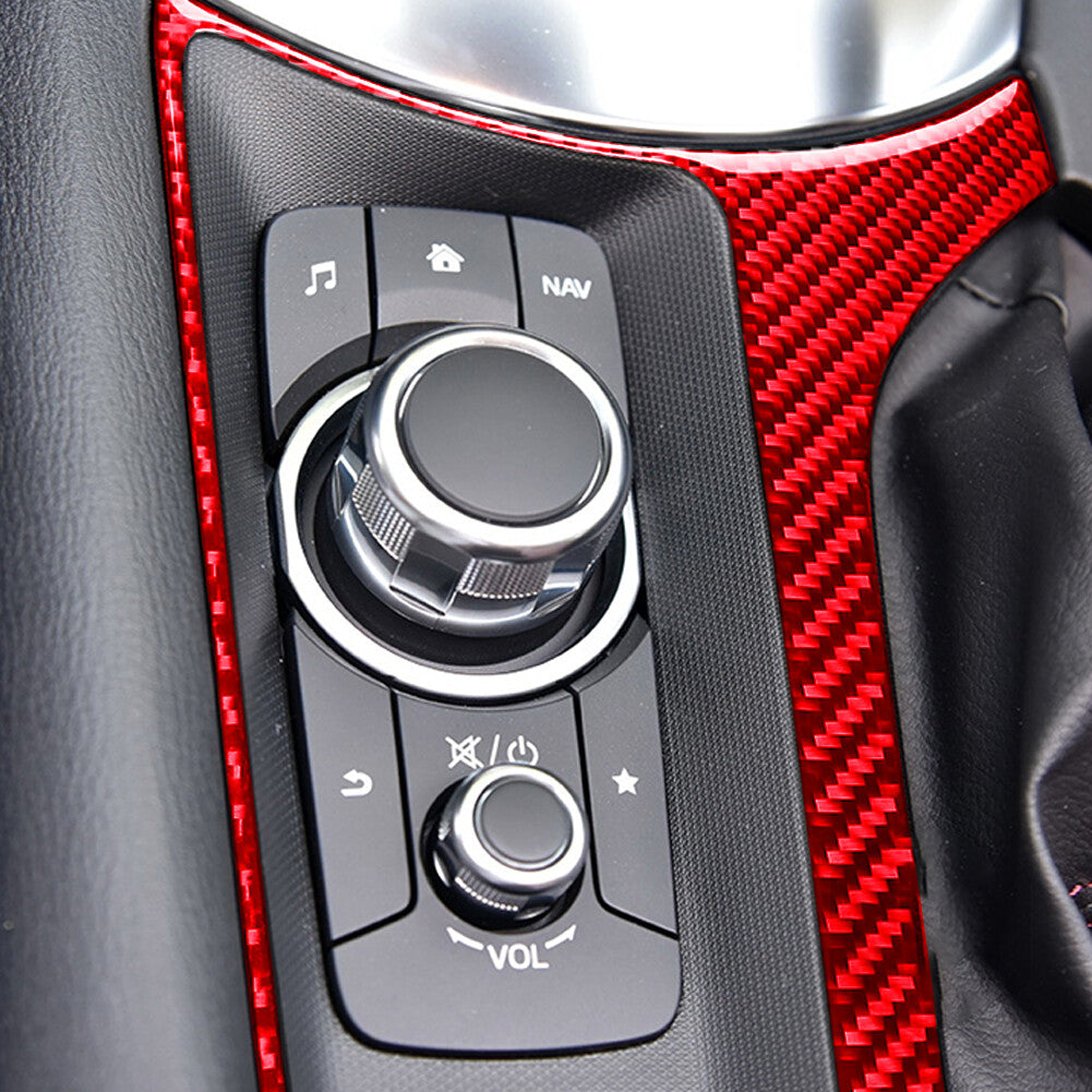 4Pcs Red Carbon Fiber Shift Console Trim for Land Rover Discovery Sport 2015-19 v