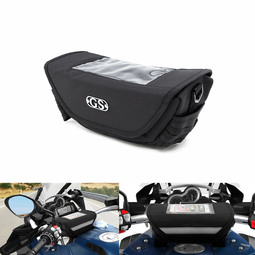 Black Handlebar Waterproof Travel Bag Navigation Bag for BMW R1200GS R1250GS ADV Q