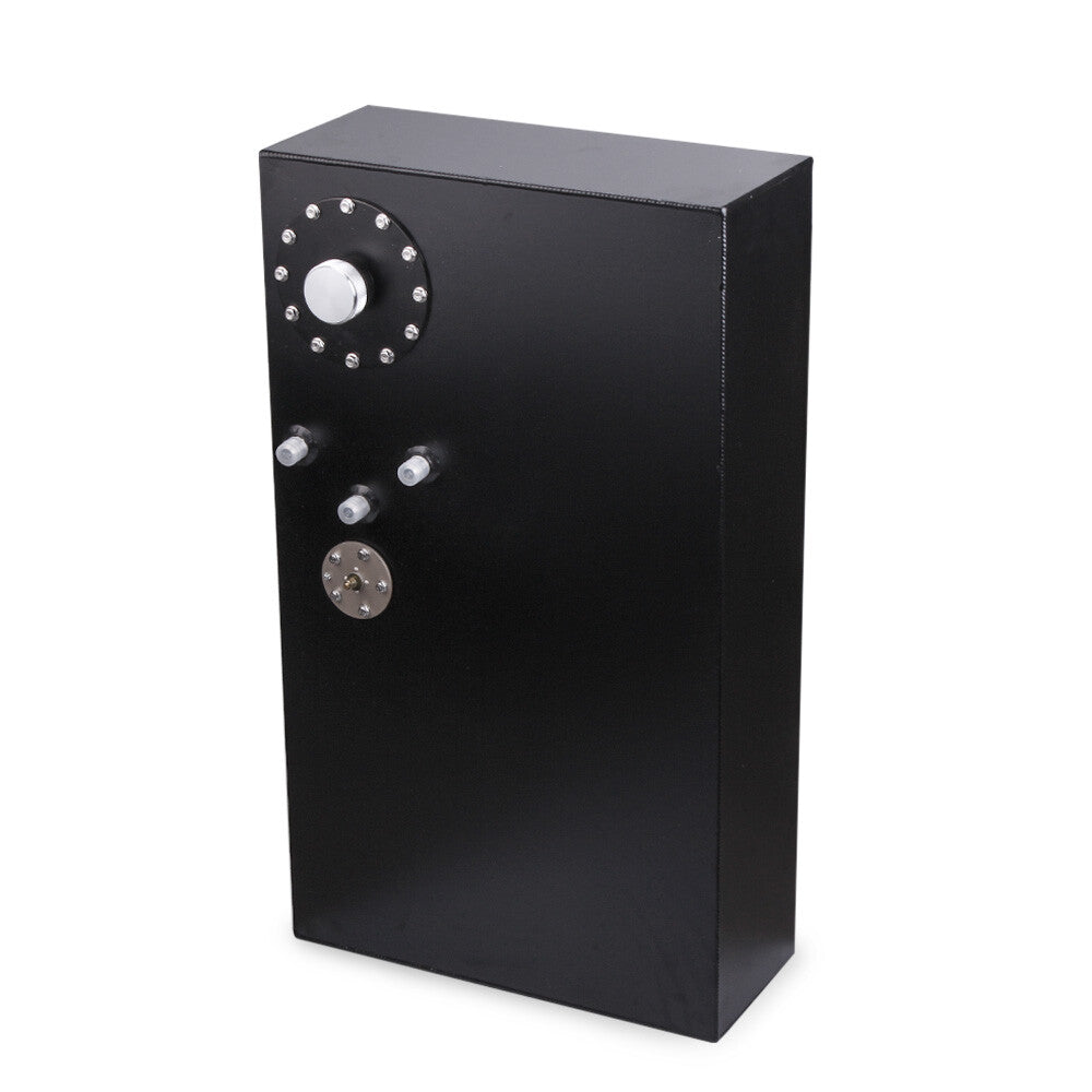 Black Race Fuel Cell Gas Tank+Cap  Level Sender Polished Aluminum Q