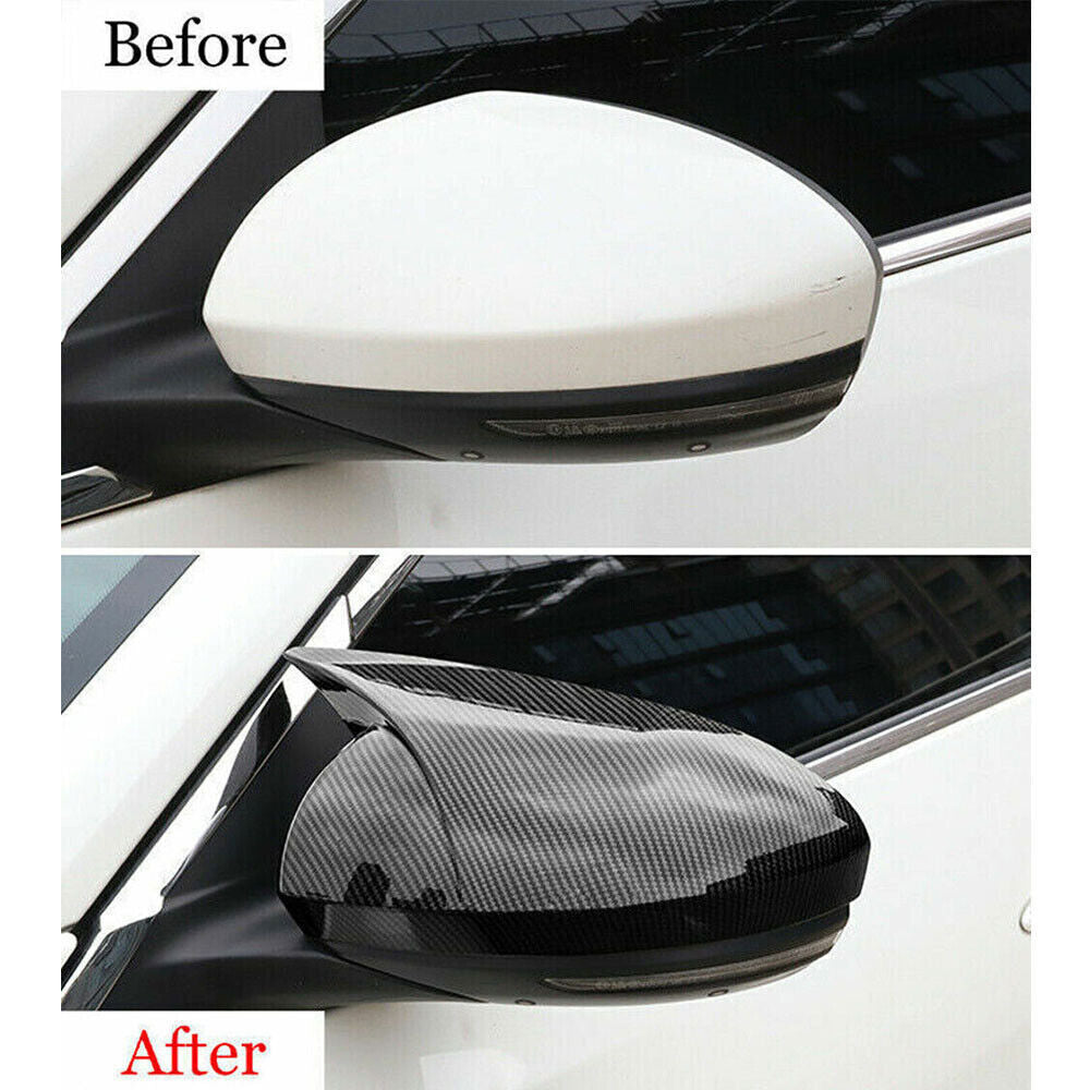 for Nissan Sentra 20-23 Carbon Fiber Ox Horn Rearview Side Mirror Cover Trims 2P
