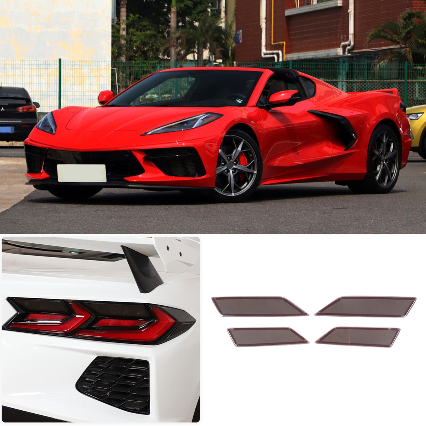 ABS matte black center console vent trim for Corvette C7 14-19