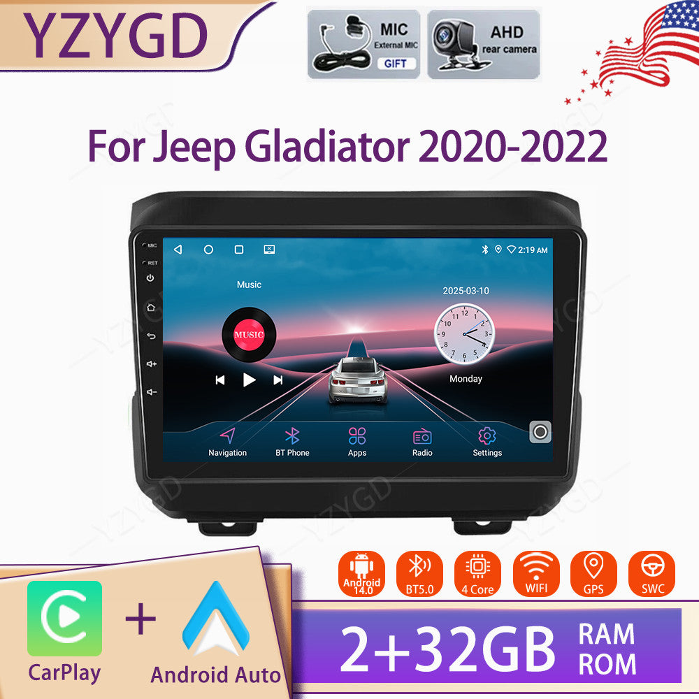 for Jeep Gladiator 2020-2022 CarPlay Car Stereo Radio Android Screen BT GPS Navi