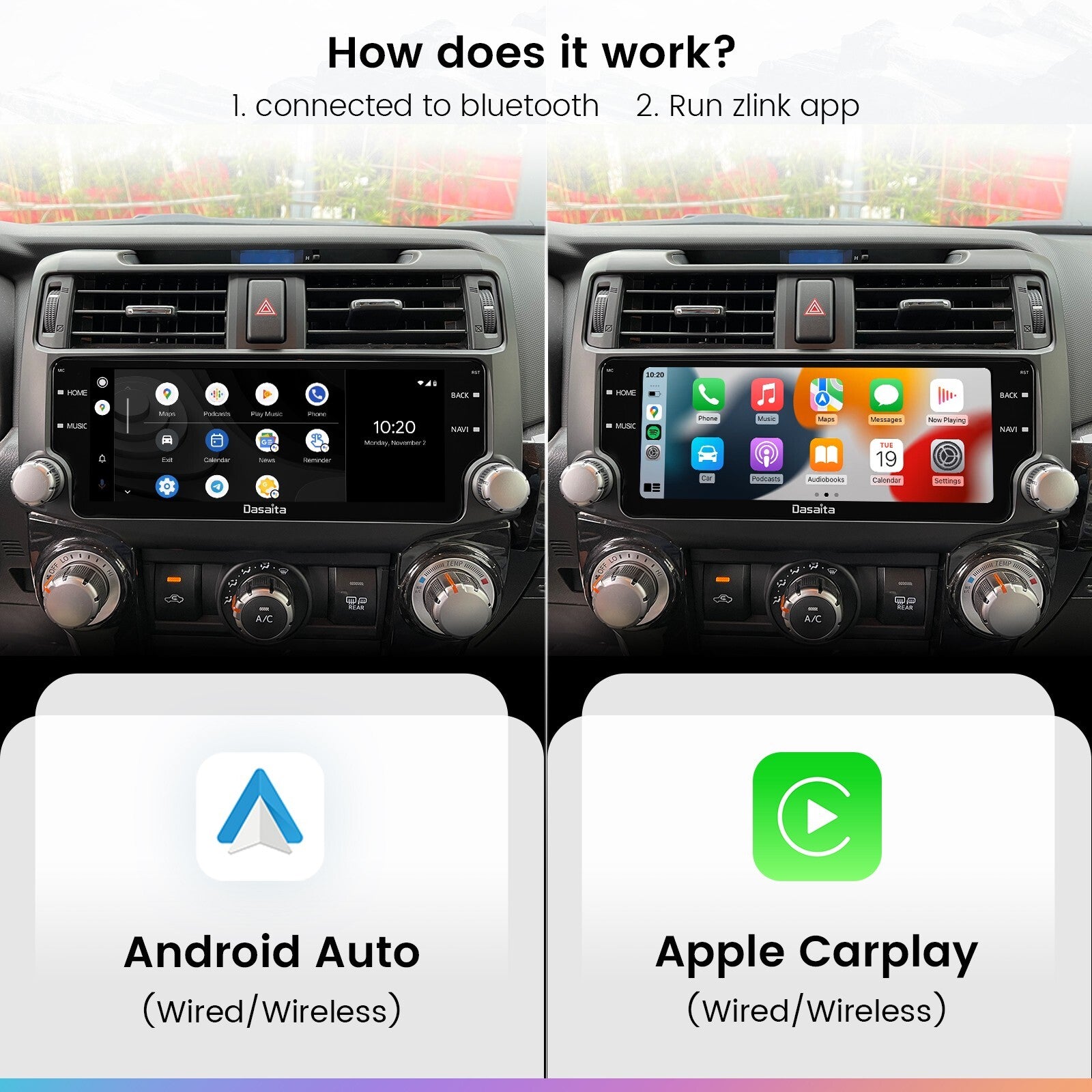 Dasaita Car Radio for Toyota 4Runner 2014-2018 Wireless Carplay Android Auto