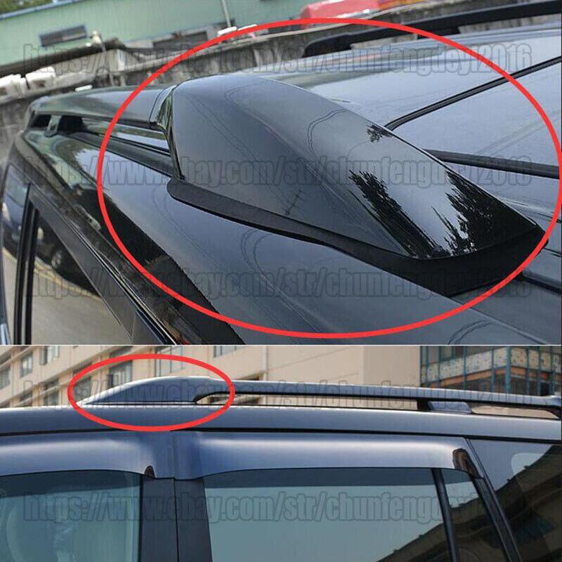 Black Roof Rack Rail End Cover Shell 4pcs for Toyota for Land Cruiser LC200 2008-21