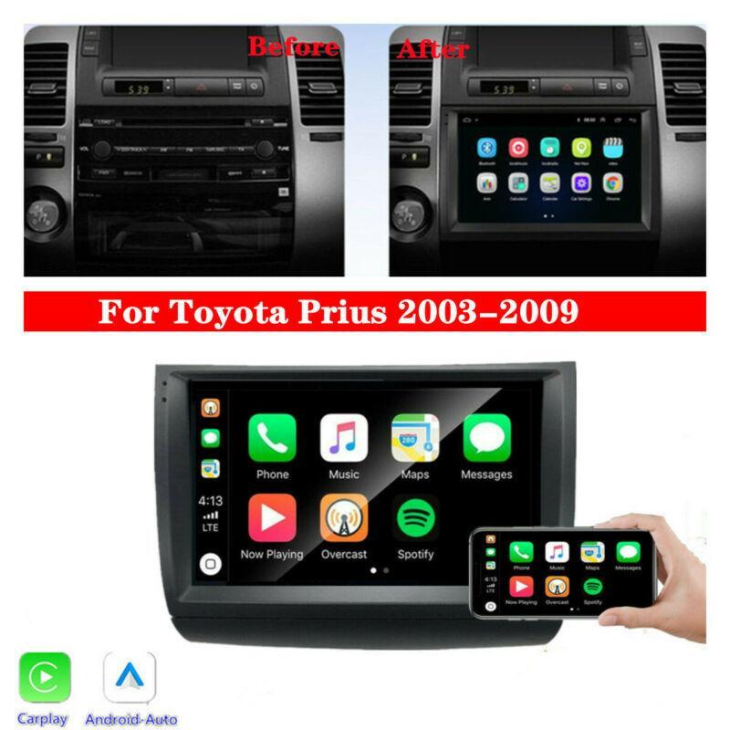Compatible with Prius 03-09 9-inch screen with CarPlay, Android 10.1, stereo radio, GPS navigation, and WIFI. n
