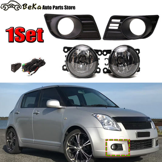 4Pcs for Suzuki for Swift 2007-2010 LH+RH Front Fog Light+Fog lamp Bezel Cover 1set