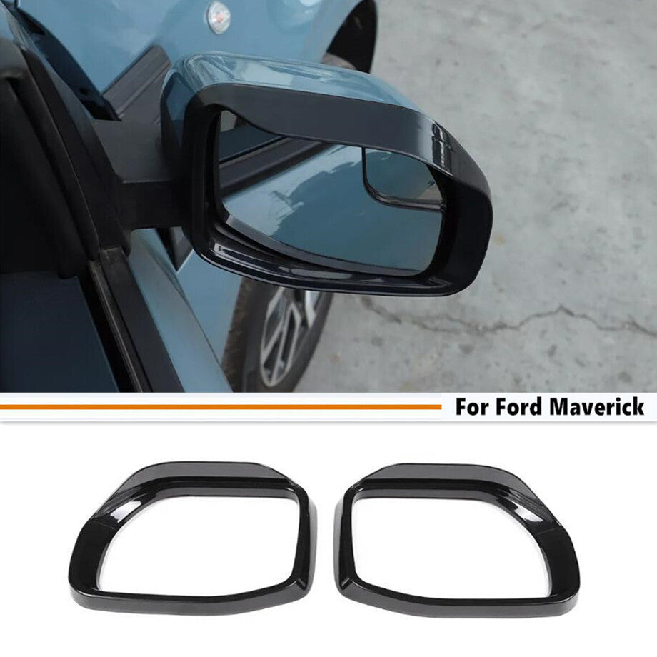 For 2022-2024 Maverick Gloss Black Look Side Mirror Rain Eyebrow Cover Trim v