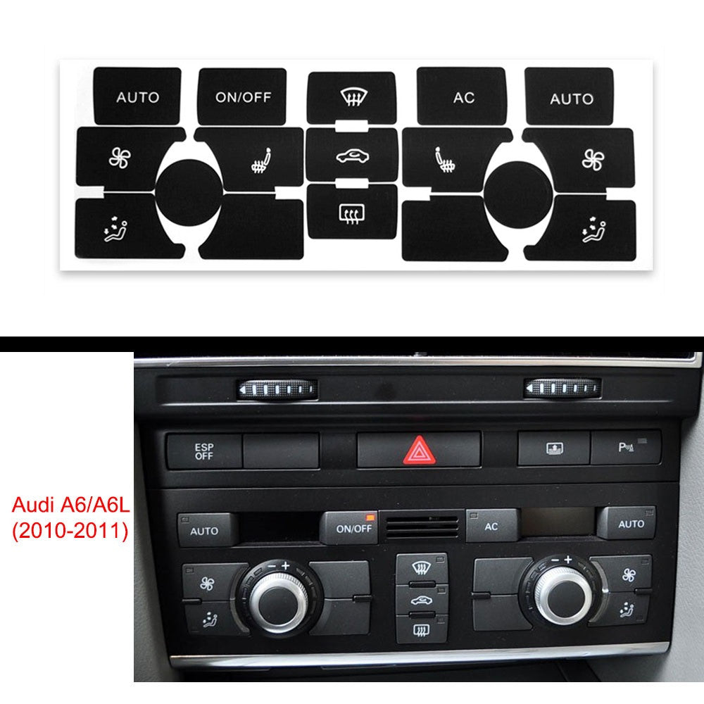 Suitable for Audi A6/A6L 2010-2011 AC control panel control button stickers for repairing worn button switches. n