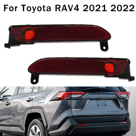 Rear Bumper Reflector Light for Toyota RAV4 2021-22 Tail Stop Fog Lamp Red Shell