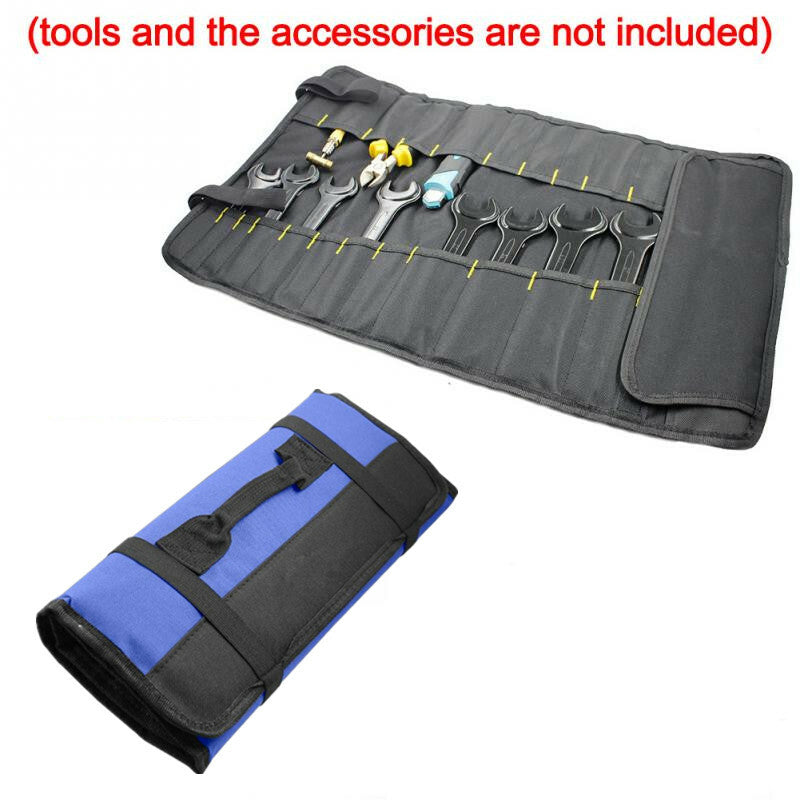 Portable Car Repair Tool Roll Storage Pocket Folding Wrench Bag Case Organizer