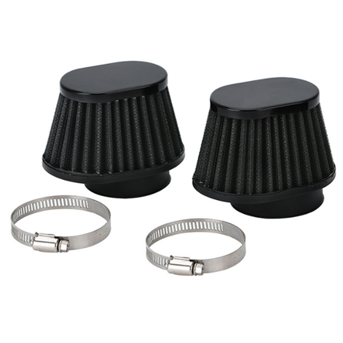 2Pcs Motorcycle Scooter Cone Air Intake Filter Cleaner High Flow 51mm Accessory Q