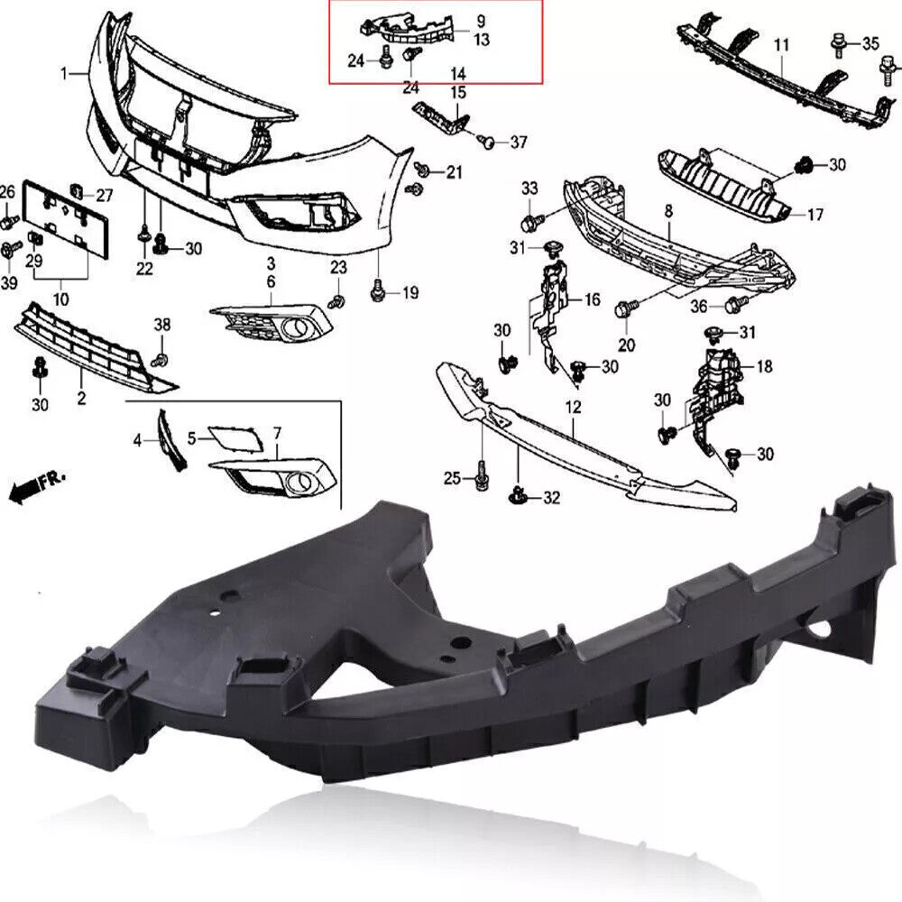 Pair Headlight Bracket for Honda for Civic Sedan 2016-2021 Front Hold Mount Retainer