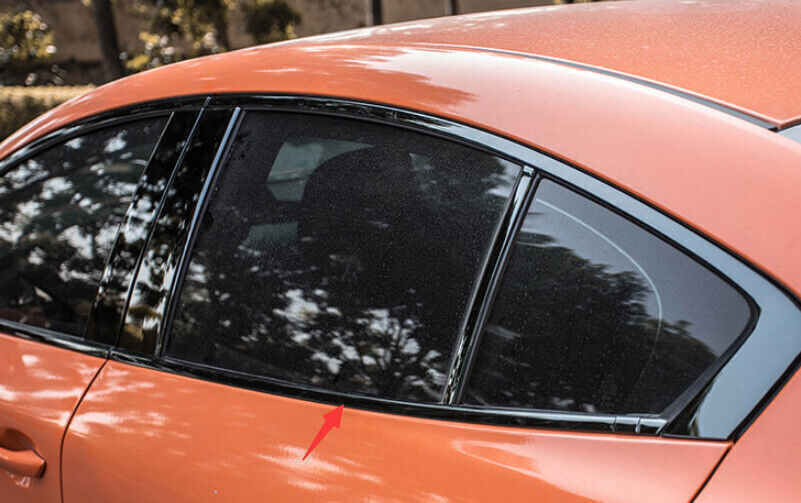 Black Titanium Window Molding Trim Decoration Strips for Mazda 3 Axela 2020-2022