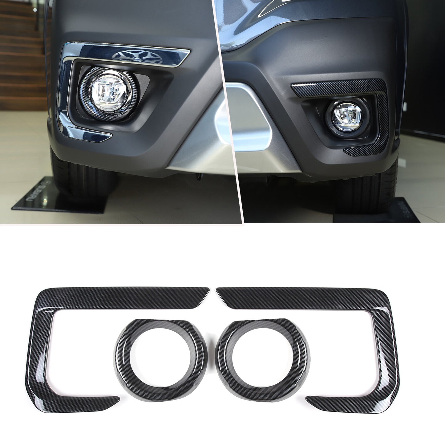 4-Piece Carbon Fiber Car Front Fog Light Cover Trim for Subaru Outback 2020-2024 n