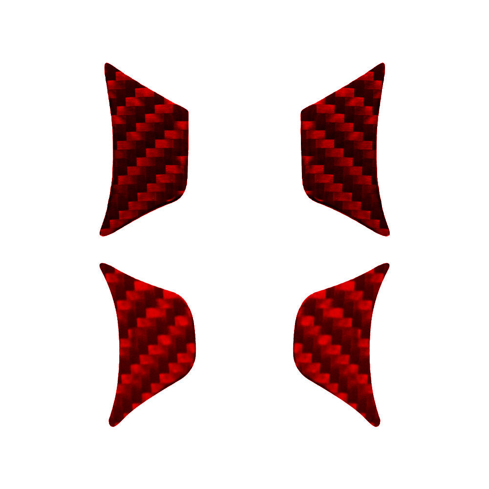 Red Carbon Fiber Front Rearview Mirror Adjusts Trim For Rogue 2014-2016 v