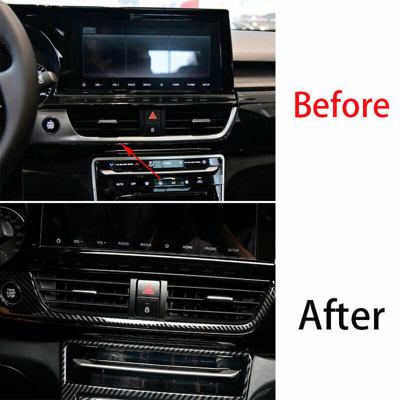 Car Inner Middle Air Outlet Vent Cover Trim for Kia Seltos 2020-22 Carbon Fiber