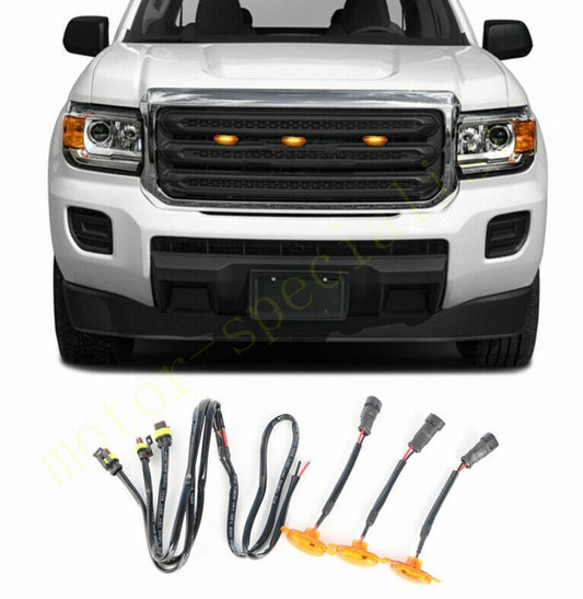 for GMC for Canyon 2015-2021 Front Grille yellow LED Light Style DRL Lamp