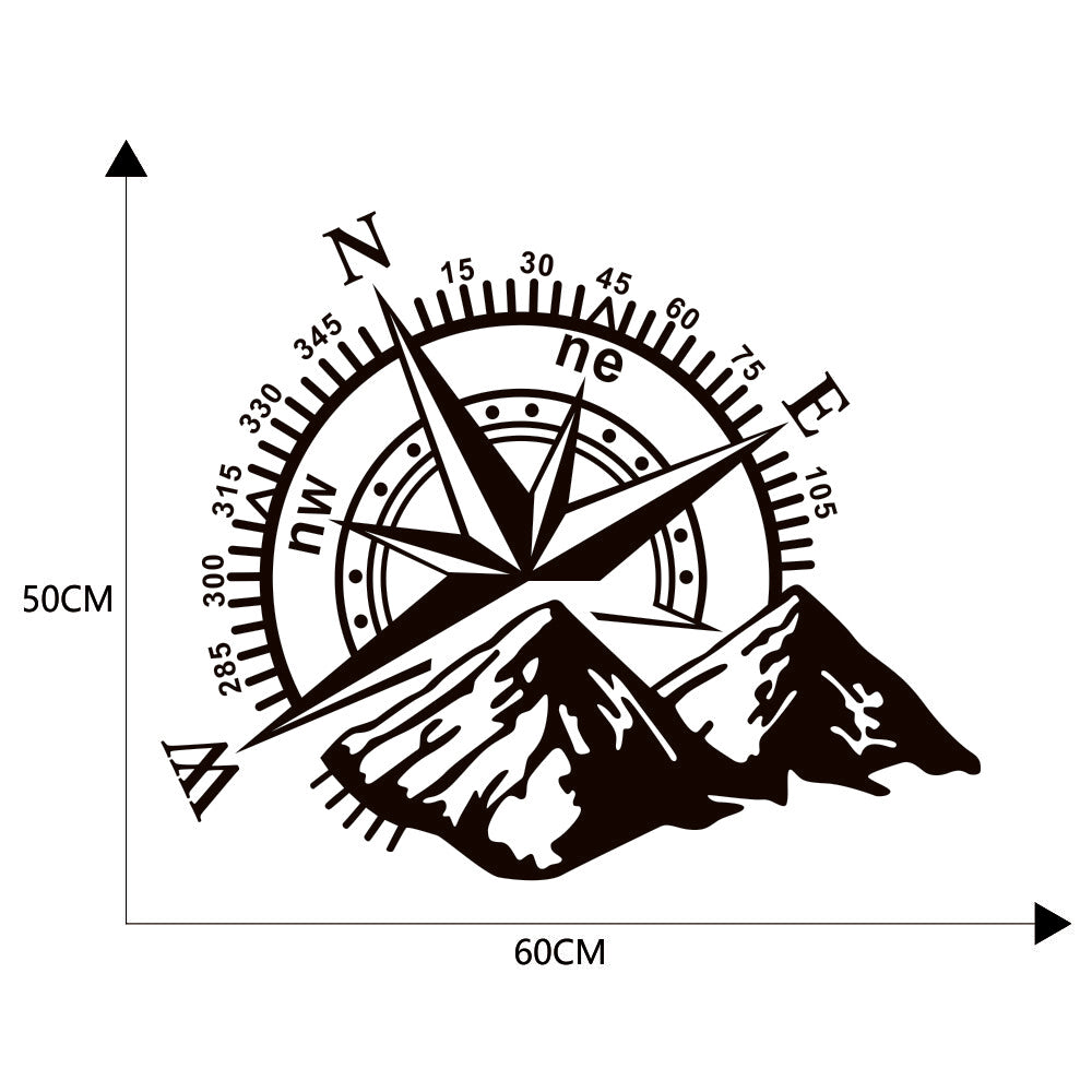 Compass Sticker Decal Emblem Badge Car Hood Fender Decoration Waterproof 50x60CM