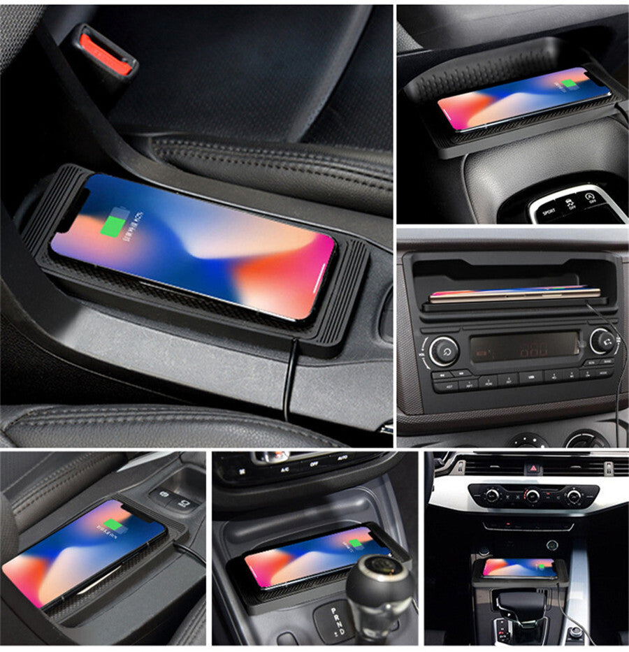 Wireless Charger Dock Fast Phone Charging Station Stand Pad Anti-slip Mat Black