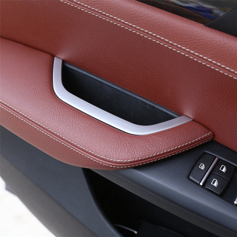2¡Á Silver ABS Door Armrest Storage Box Cover for BMW X3 F25 2011-17 X4 F26 13-16