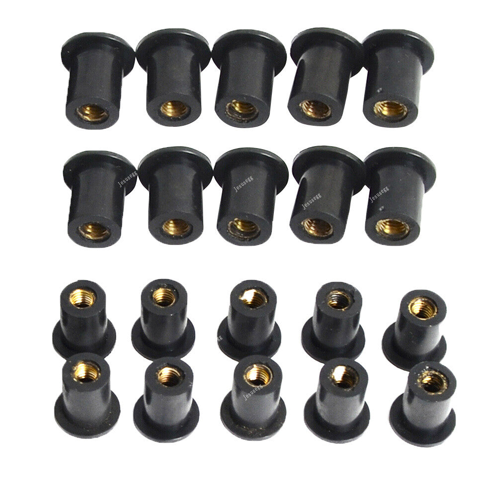 20X M5 Rubber Well Nut Windscreen  Fairing Wellnuts for Yamaha for Honda for Harley ATV Q