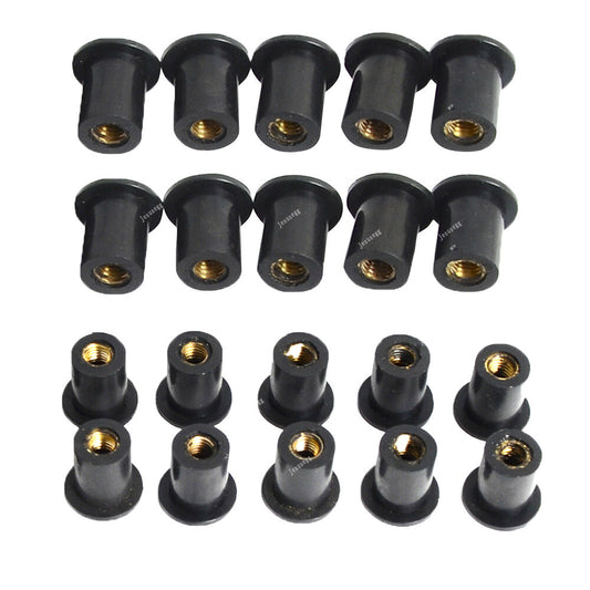 20X M5 Rubber Well Nut Windscreen  Fairing Wellnuts for Yamaha for Honda for Harley ATV Q