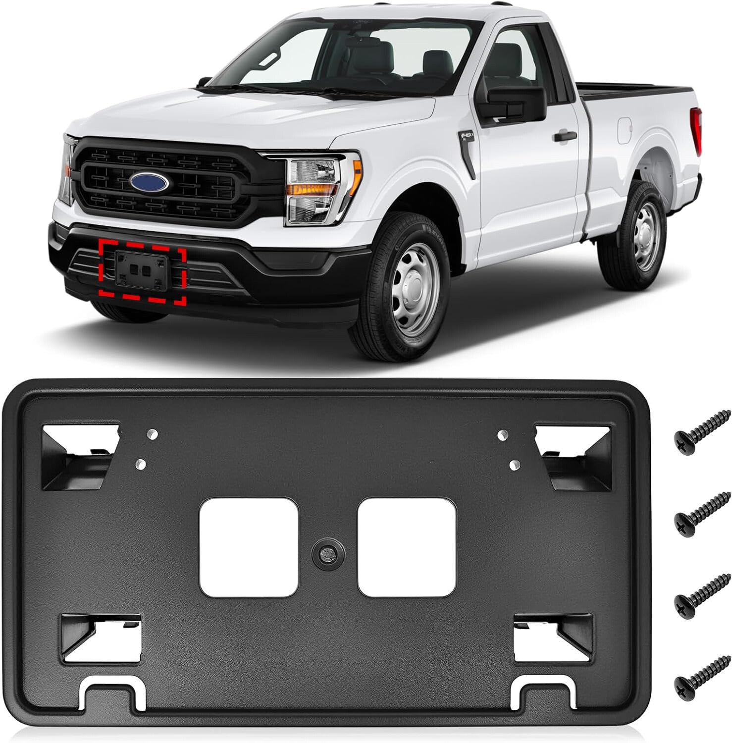 ML3Z-17A385-AB For 2021 2022 2023 F-150 3.3L 5.0L Front License Plate Bracket Q