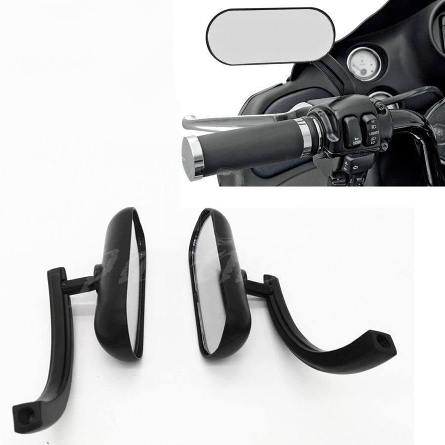 Motorcycle Black for Mini Oval Mirrors for Harley Dyna Softail Sportster Touring