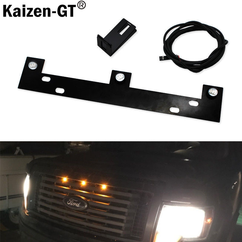 style amber LED grille light kit with mounting bracket for 09-up for F150- v